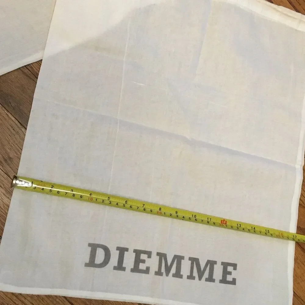 DIEMME White Dustbags TWO (2) dust bags 17” x 19” Sheer light New never used